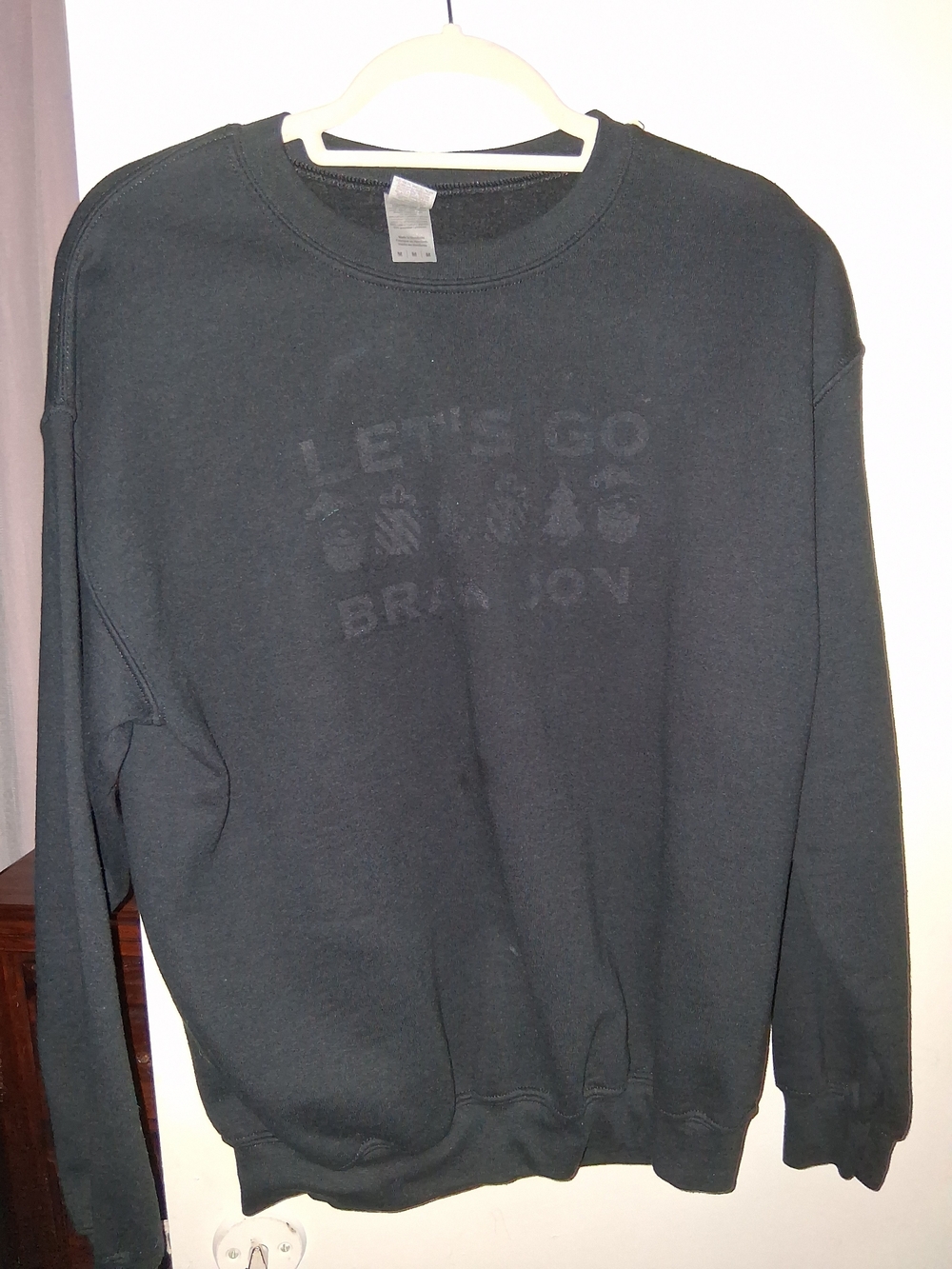Gildan Black Men’s Crewneck Sweatshirt with LET'S GO Branson Logo